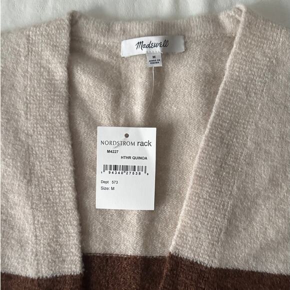 New Madewell Wide Stripe Ryder Cardigan Sweater Women's Size M - Picture 4 of 7